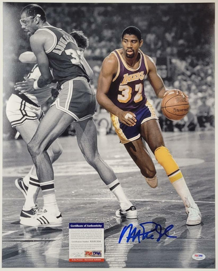 Magic Johnson autograph signed 16x20 Photo #3 Lakers ~ PSA/DNA COA