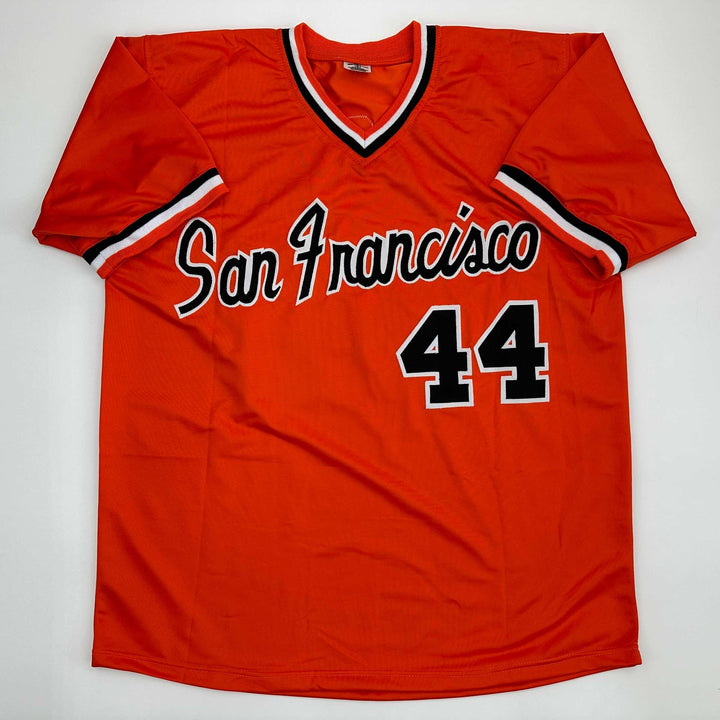 Facsimile Autographed Willie McCovey San Francisco Orange Reprint Jersey XL