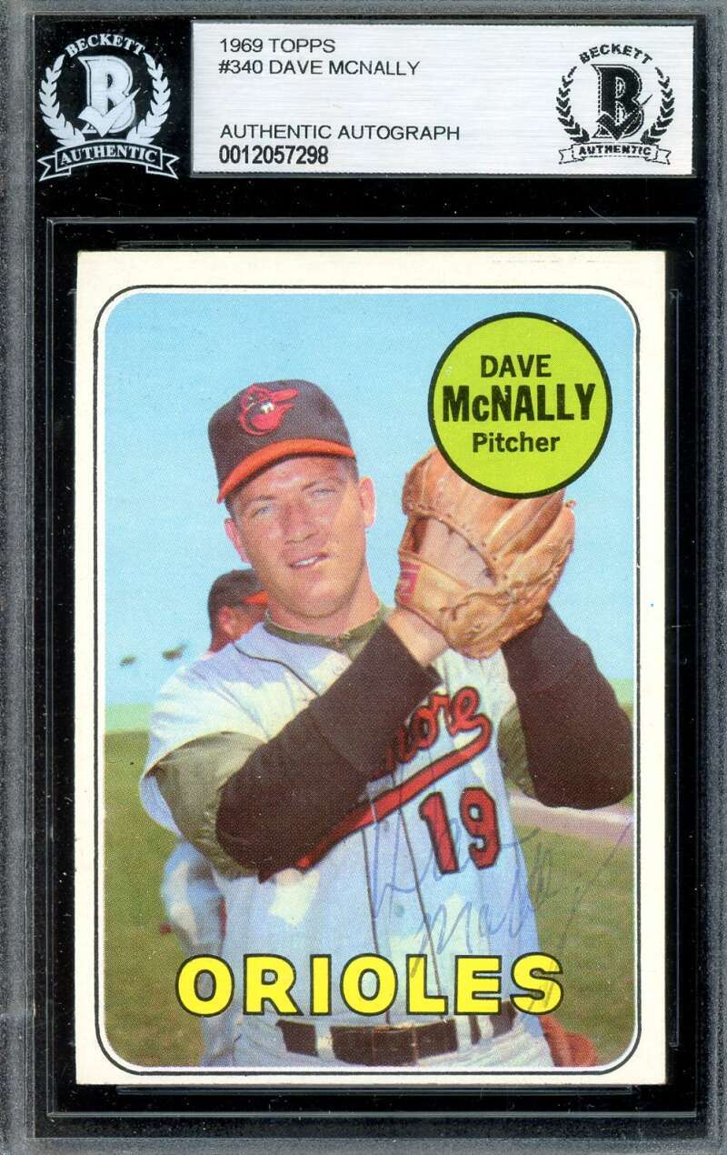Dave McNally Beckett BAS Vintage Signed 1969 Topps Autograph