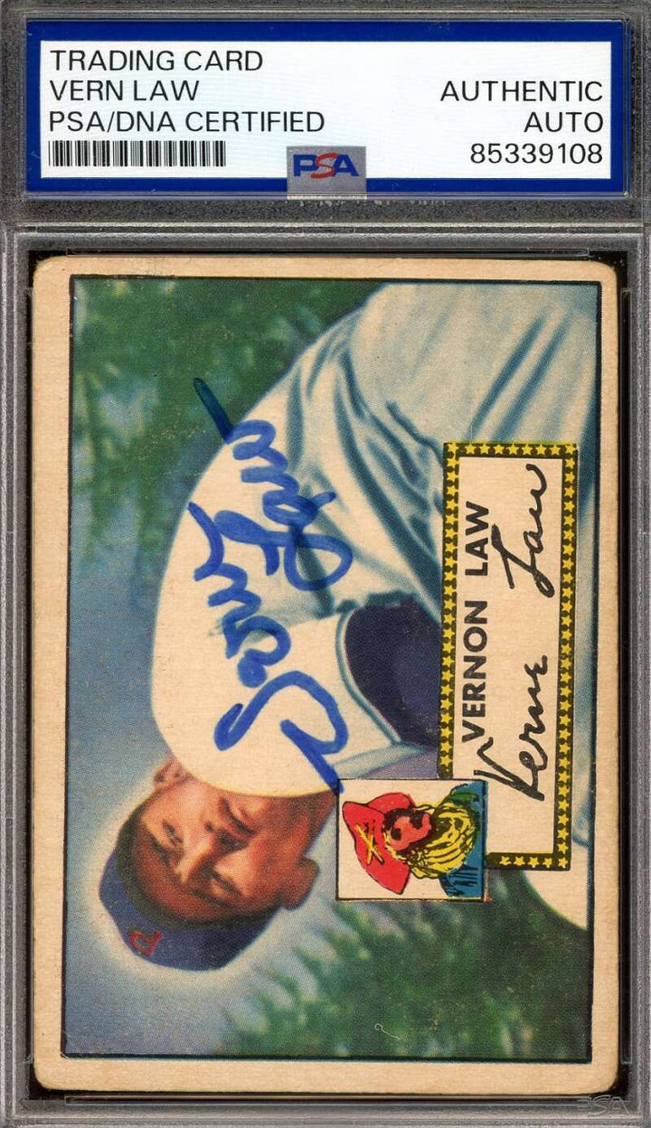 Vern Law PSA DNA Signed 1952 Topps Autograph