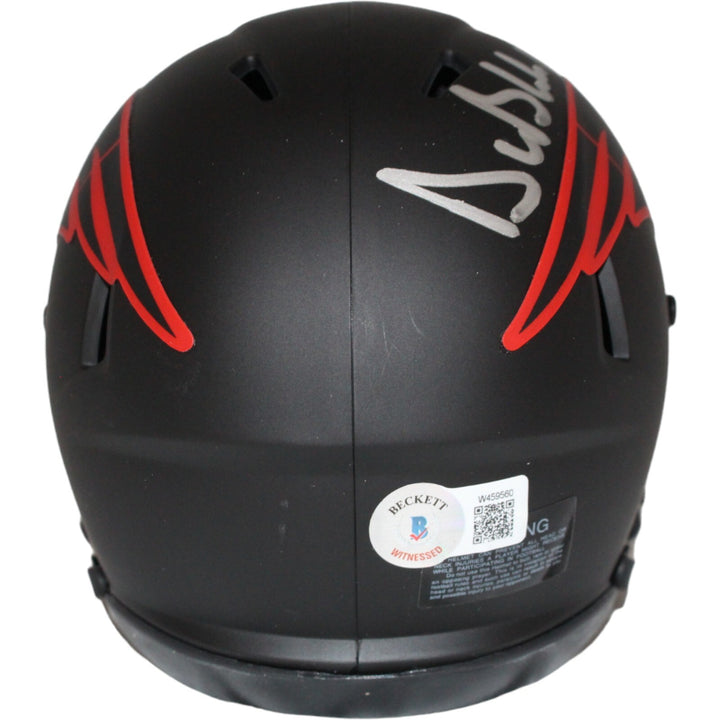 Drew Bledsoe Signed New England Patriots Eclipse Mini Helmet Beckett  42413