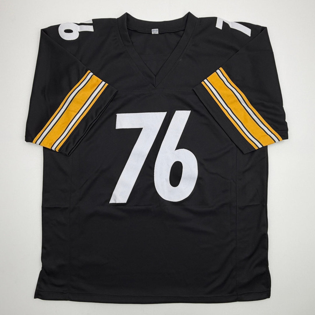 Autographed/Signed Troy Fautanu Pittsburgh Black Football Jersey JSA COA