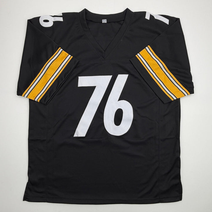 Autographed/Signed Troy Fautanu Pittsburgh Black Football Jersey JSA COA