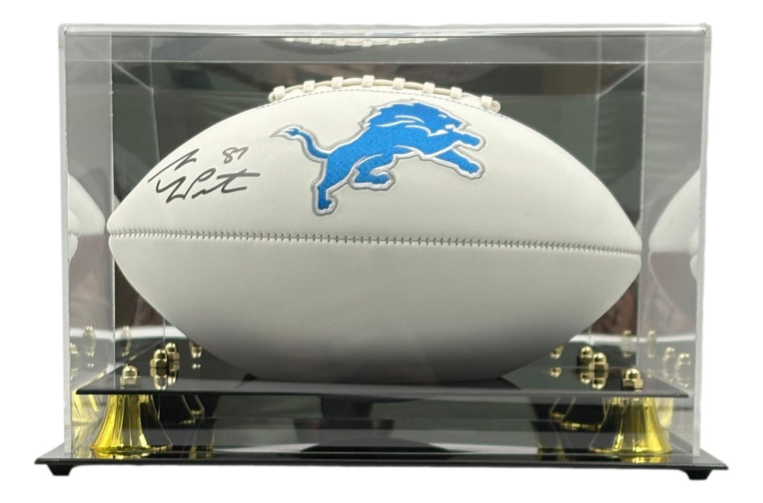 Sam LaPorta Signed Detroit Lions Logo Football BAS ITP w/ Case