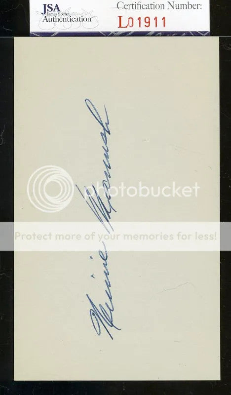 Heinie Manush Jsa Authenticated Signed 3x5 Index Card Autograph