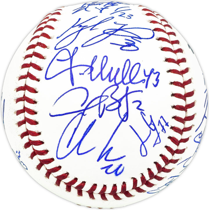 2022 WS Champ Astros Team Auto Logo MLB Baseball 21 Sigs Jose Altuve Alvarez BAS