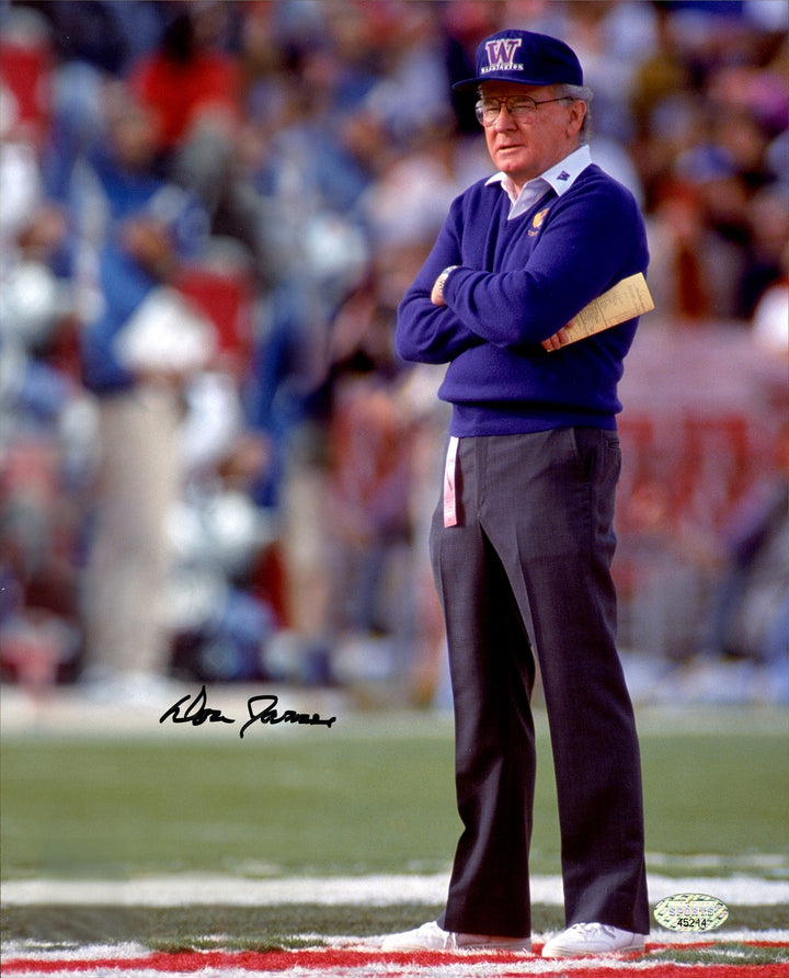 Don James Signed Framed 8x10 Photo Washington Huskies MCS Holo