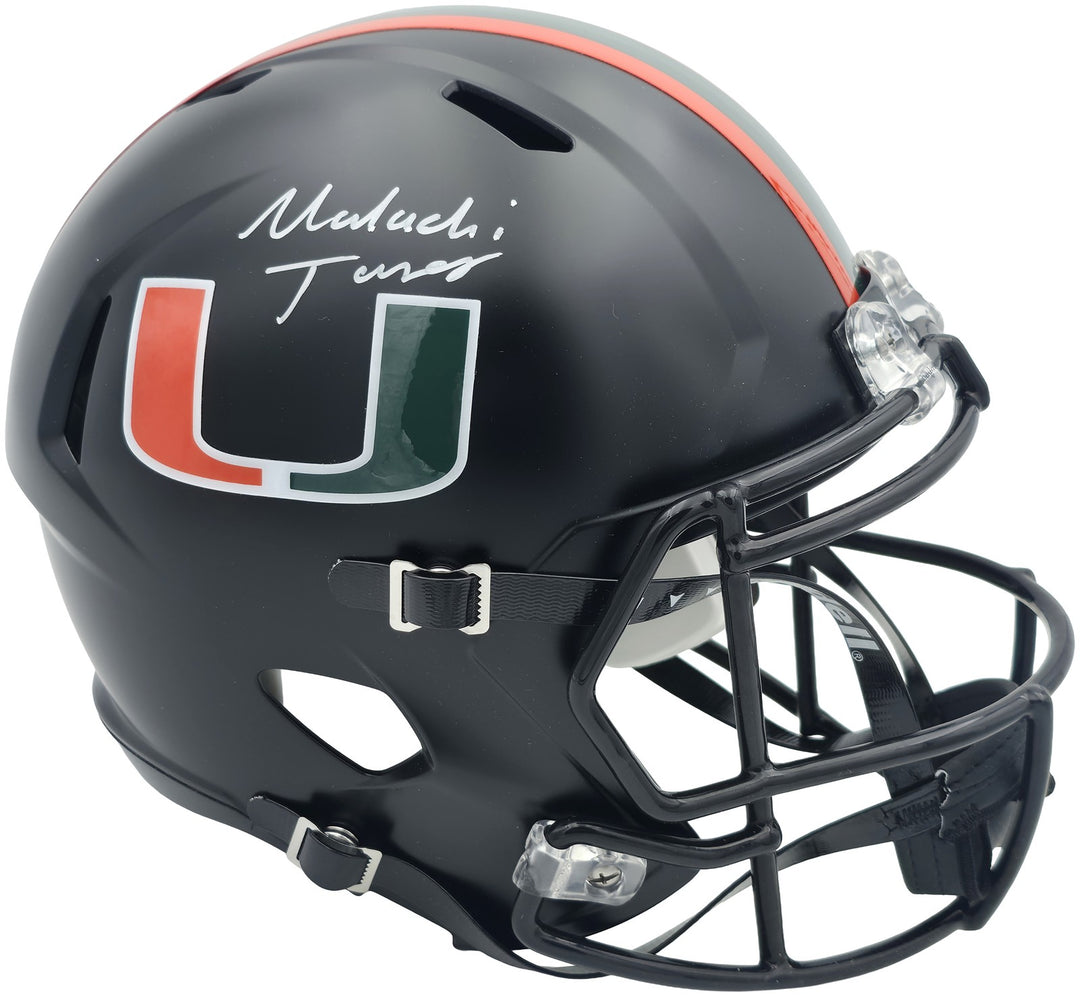 Malachi Toney Auto Hurricanes Night Black Alternate Full Sz Speed Rep Helmet