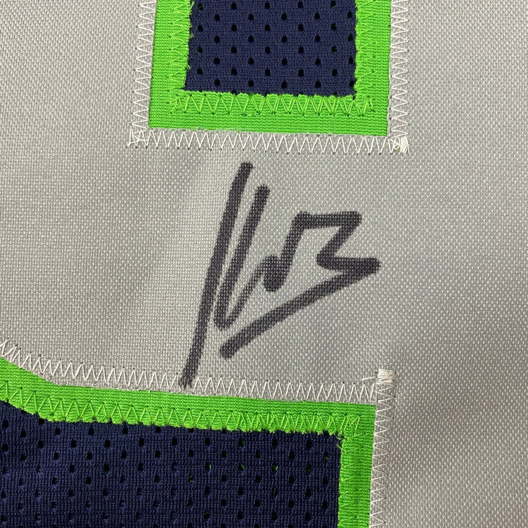 Autographed/Signed Kenneth Walker Seattle Blue Jersey Beckett BAS COA