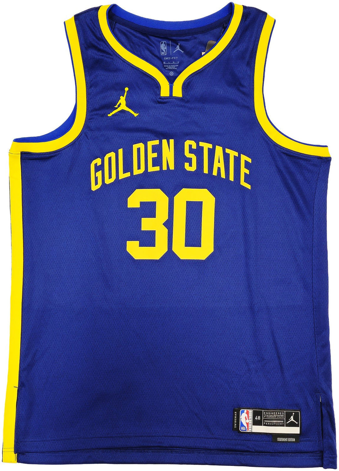 Warriors Stephen Curry Auto Blue Nike Jordan Statement Jersey 48 Bible Verse BAS