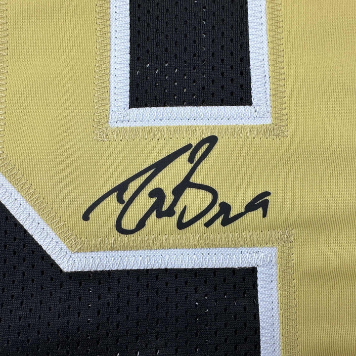Facsimile Autographed Drew Brees New Orleans Black Reprint Jersey Size Men's XL