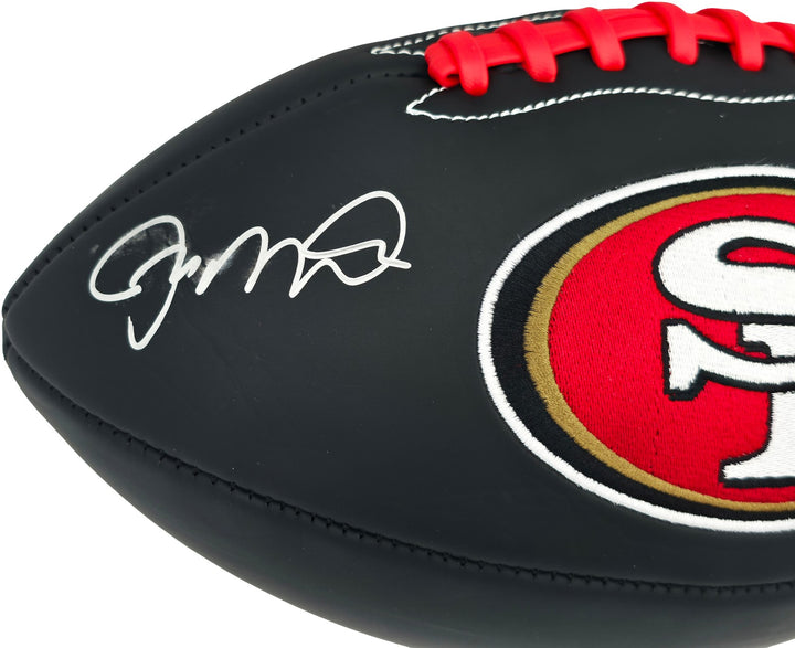 Joe Montana Signed Black Rawlings 49ers Football Smudged BAS Witness