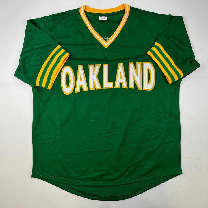 Facsimile Autographed Jose Canseco Oakland Green Reprint Jersey Size Men's XL