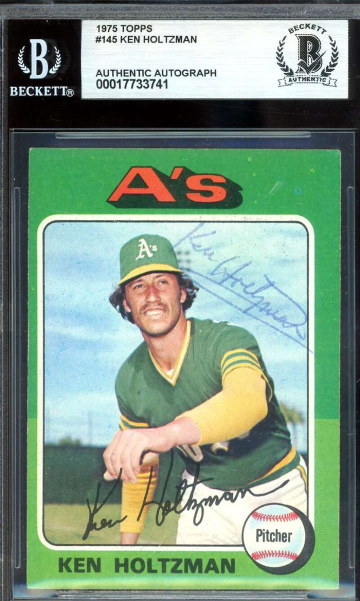 Ken Holtzman Beckett BAS Vintage Signed 1975 Topps Autograph