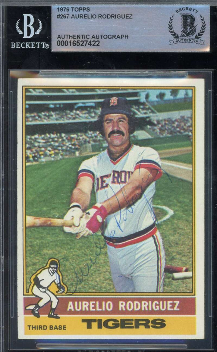 Aurelio Rodriguez Beckett BAS Signed 1976 Topps Autograph
