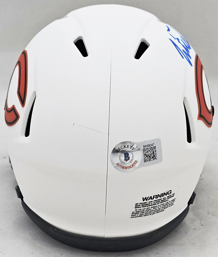 Justin Fields Signed Chicago Bears Lunar Eclipse White Speed Mini Helmet Beckett