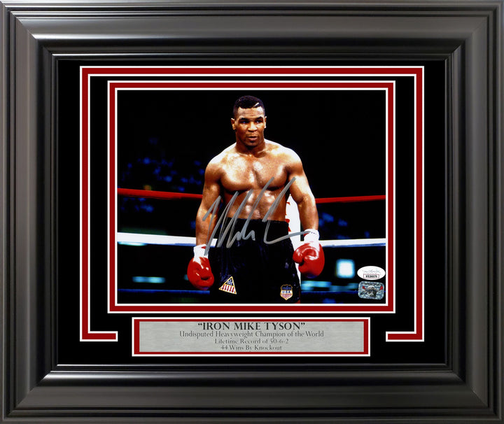 Mike Tyson Signed Framed 8x10 Photo Posing JSA