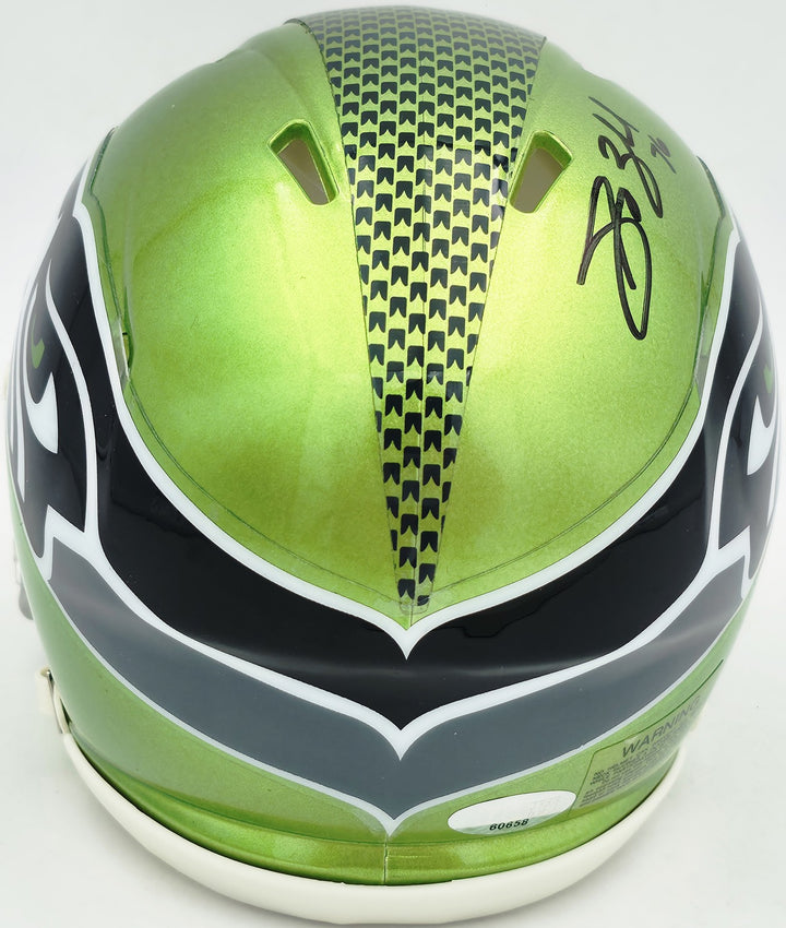 Grey Zabel Signed Seattle Seahawks Flash Green Speed Mini Helmet MCS Holo