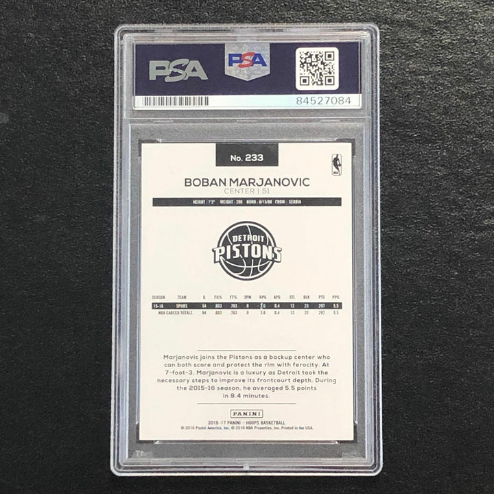 2016-17 NBA Hoops #233 Boban Marjanovic signed Auto Card PSA/DNA Slabbed Pistons
