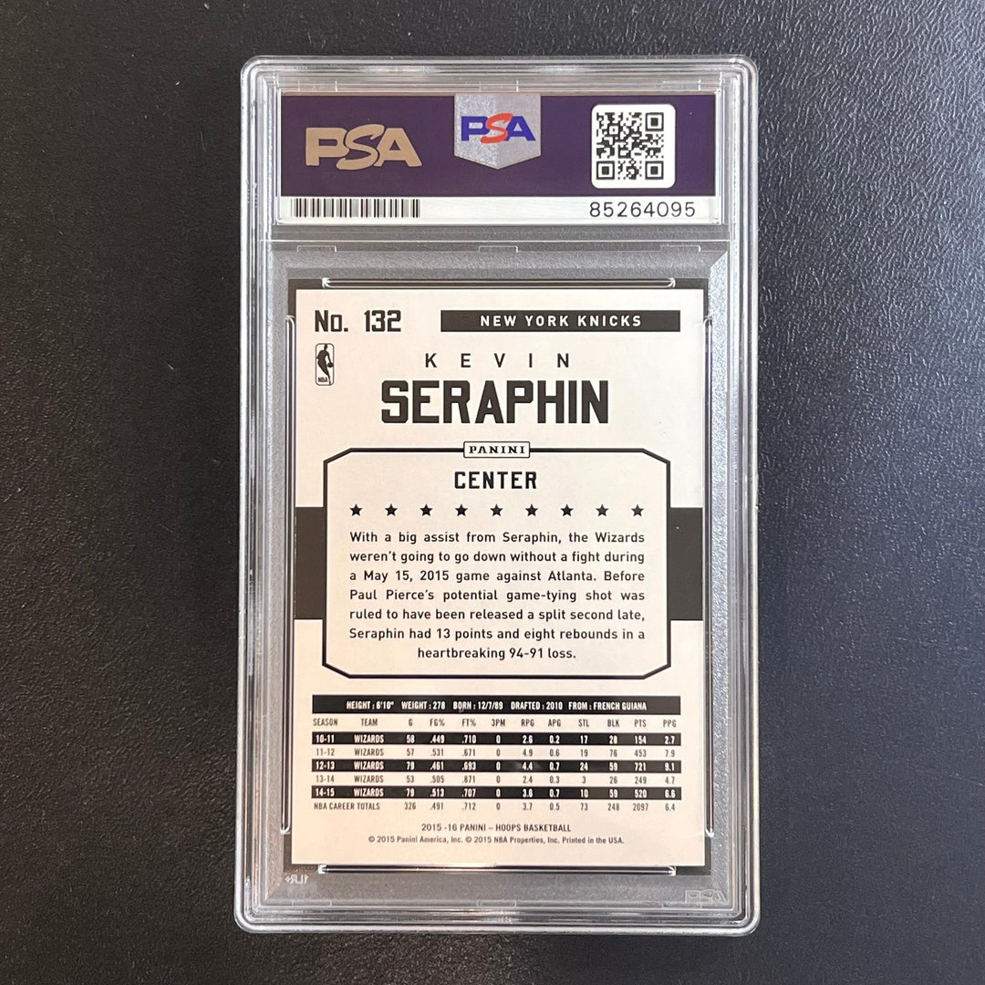 2015-16 NBA Hoops #132 Kevin Seraphin Signed Card AUTO PSA Slabbed Knicks