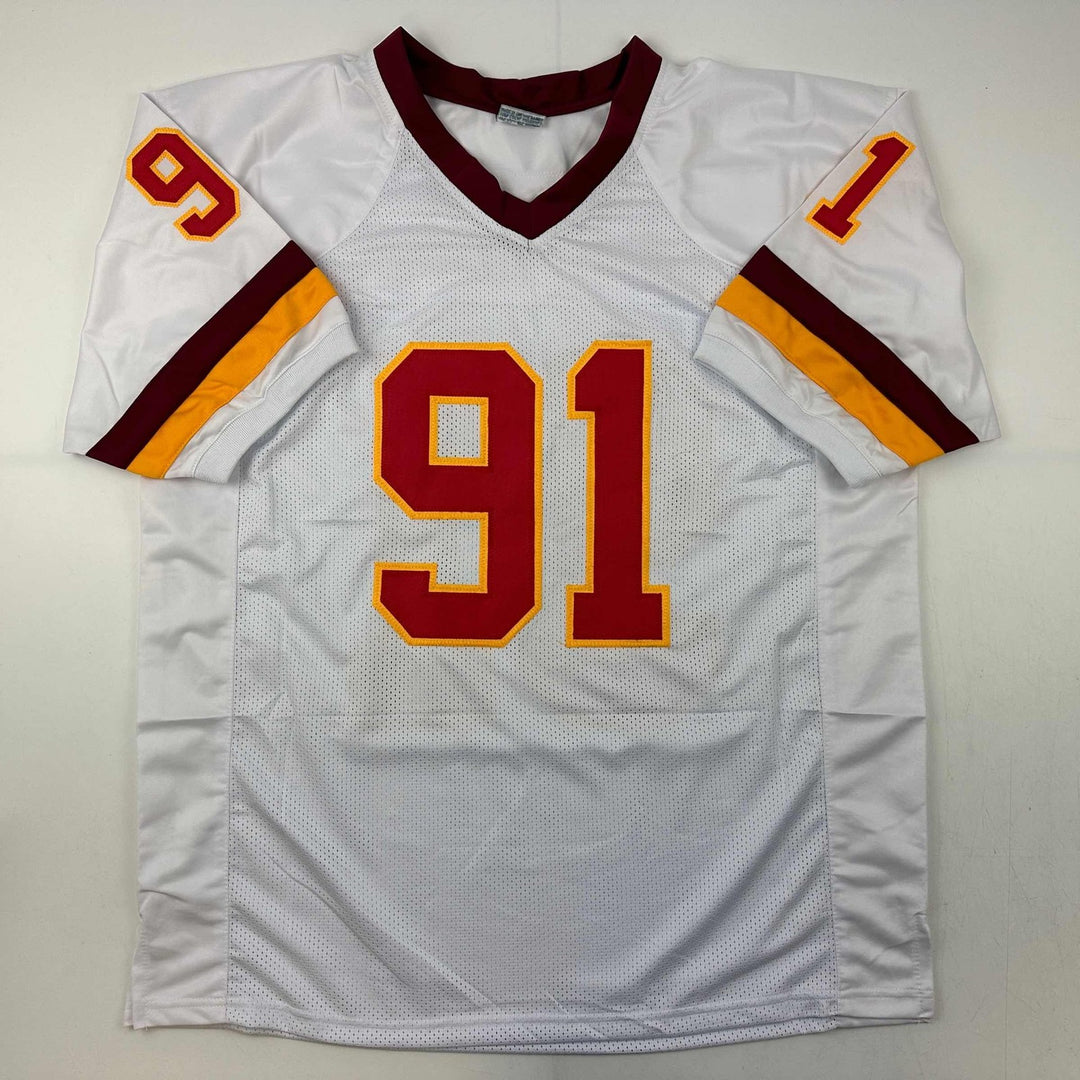 Autographed/Signed Ryan Kerrigan Washington White Football Jersey JSA COA