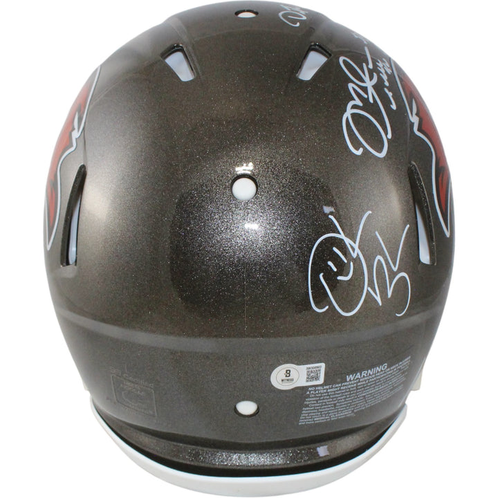 Tampa Bay Buccaneers SB 37 Brooks Sapp +4 Signed Pro TB Helmet Beckett W 54864