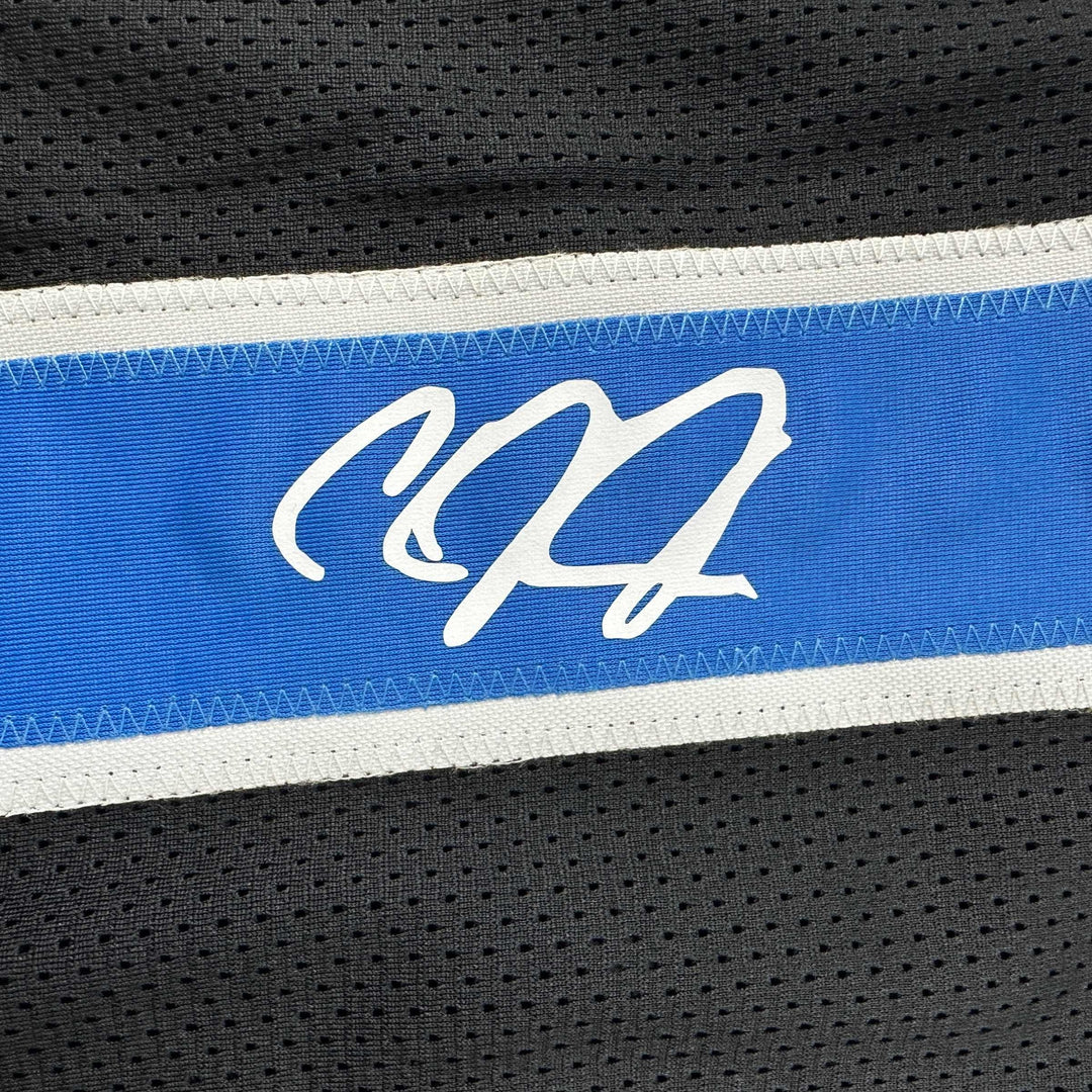 Facsimile Autographed Calvin Johnson Detroit Black Reprint Jersey Size Men's XL