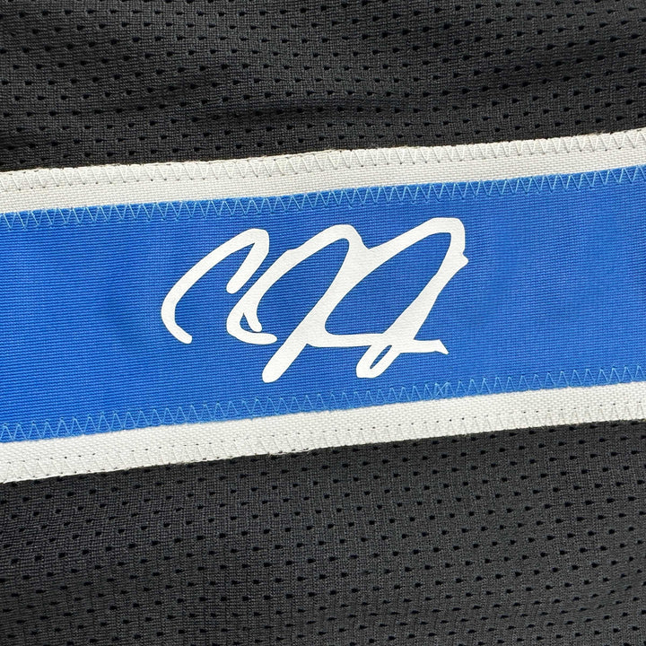 Facsimile Autographed Calvin Johnson Detroit Black Reprint Jersey Size Men's XL
