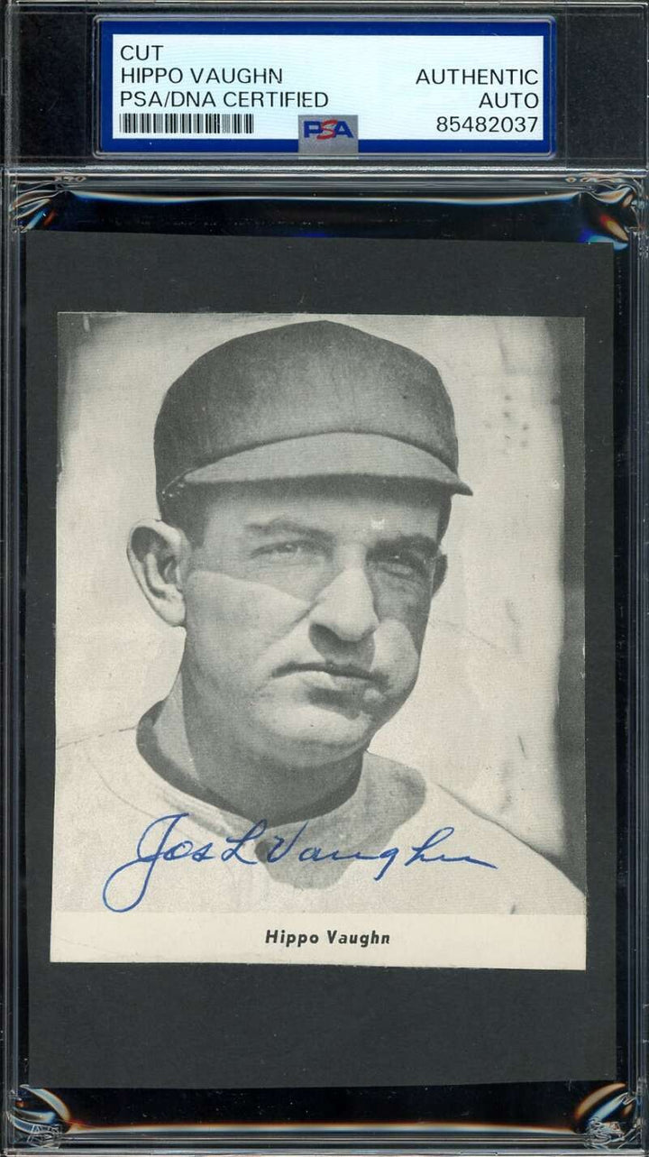 Hippo Vaughn PSA DNA Signed 4x5 Rare Vintage Photo Autograph