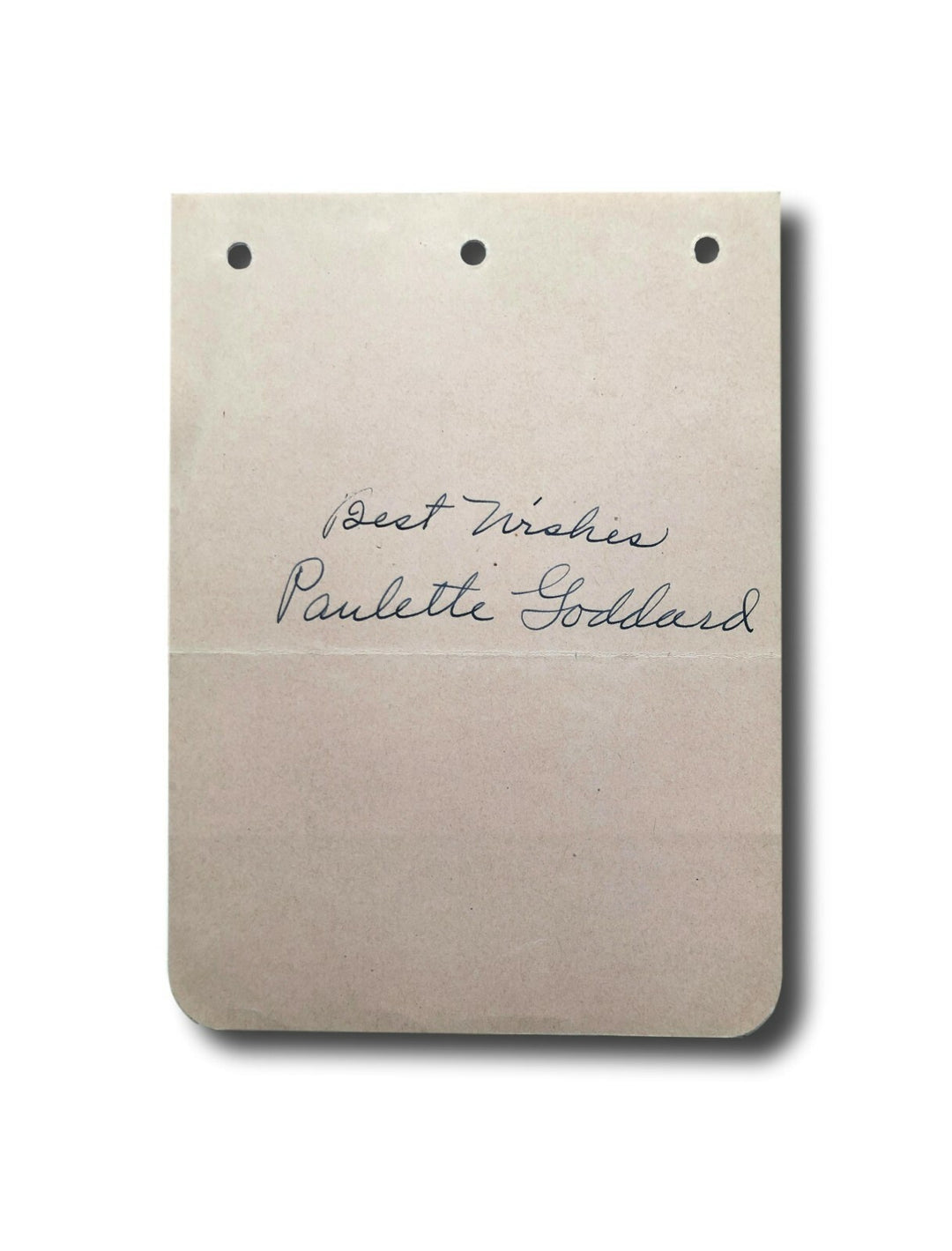 Paulette Goddard Hand Signed Album Page Cut JSA COA Autograph Modern Actress