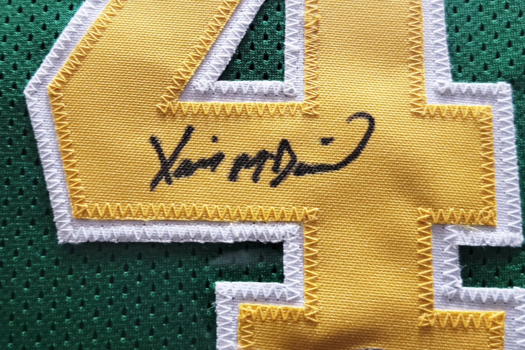 Seattle Supersonics Xavier McDaniel Signed Framed Green Jersey MCS Holo