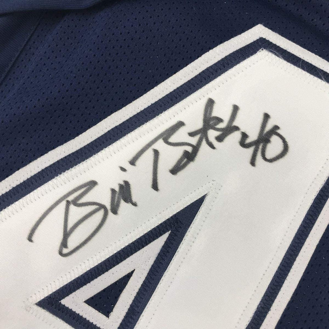 Autographed/Signed BILL BATES Dallas Dark Blue Jersey PSA/DNA COA Auto