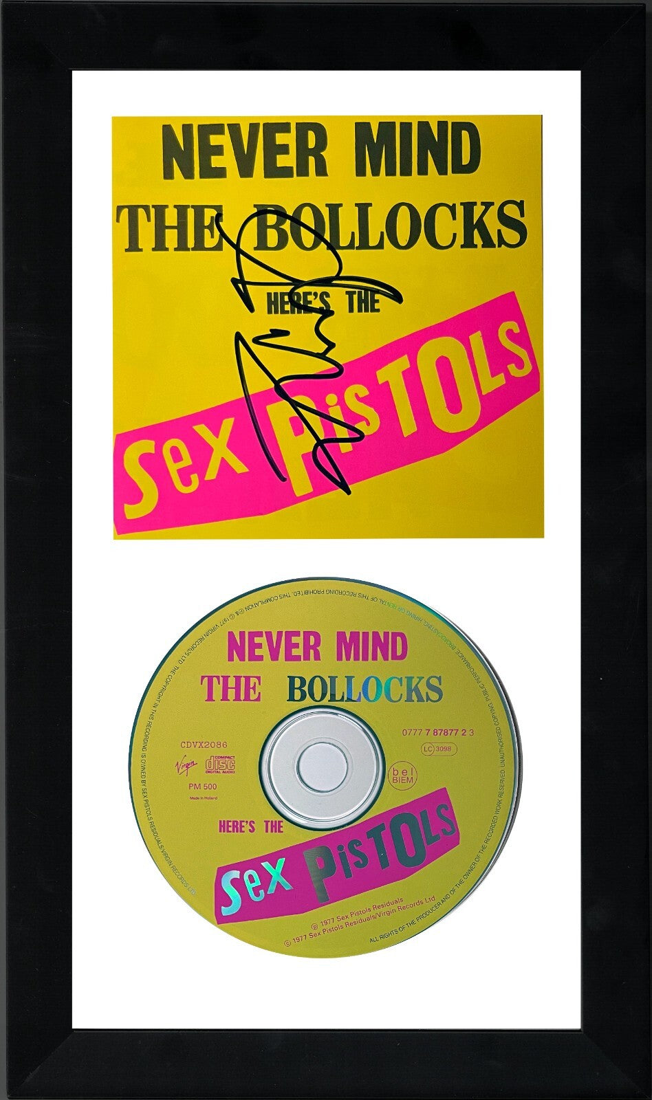 Sex Pistols Glen Matlock signed 1990 Never Mind The Bollocks Booklet w/ CD -COA