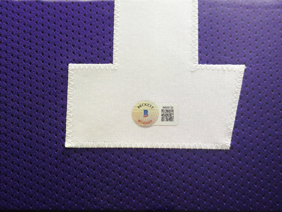 Washington Huskies Rome Odunze Signed Framed Purple Jersey Beckett BAS Witness
