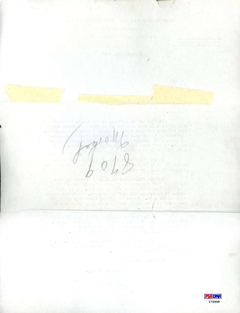 George Weiss PSA DNA Coa Signed 1941 Newark Club Letter Autograph