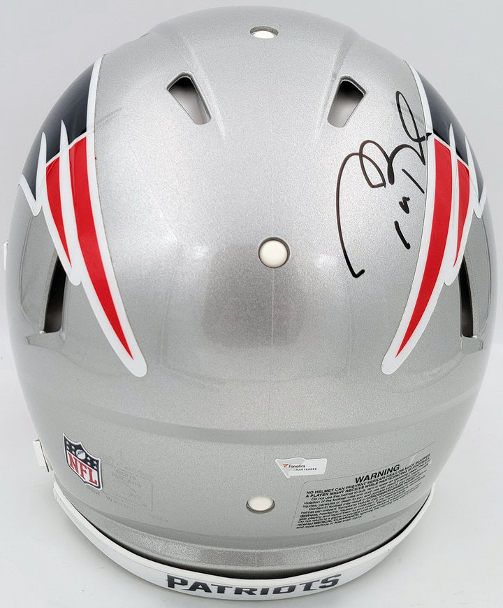 Tom Brady Signed Patriots Silver Full Size Authentic Speed Helmet Fanatics Holo