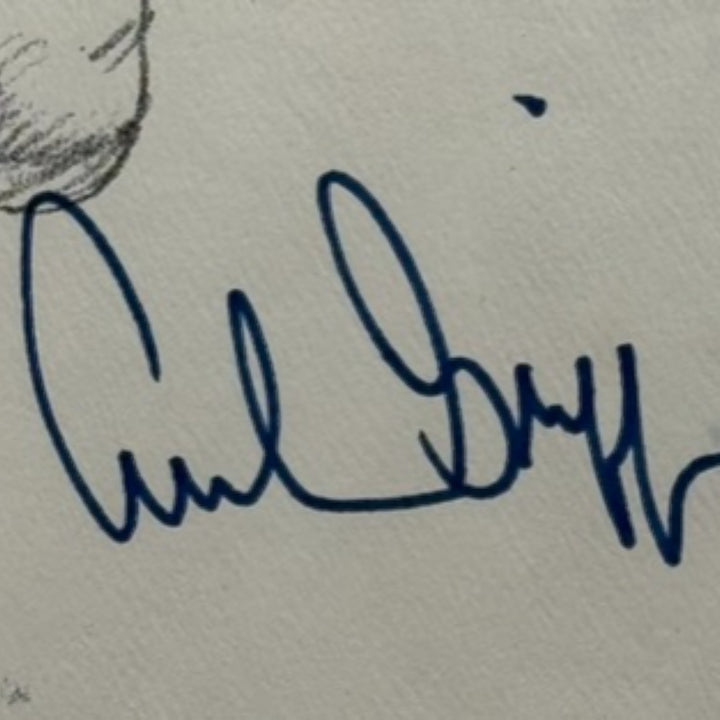 Archie Griffin Autographed Cincinnati Bengals Art Drawing AS IS Beckett 55009