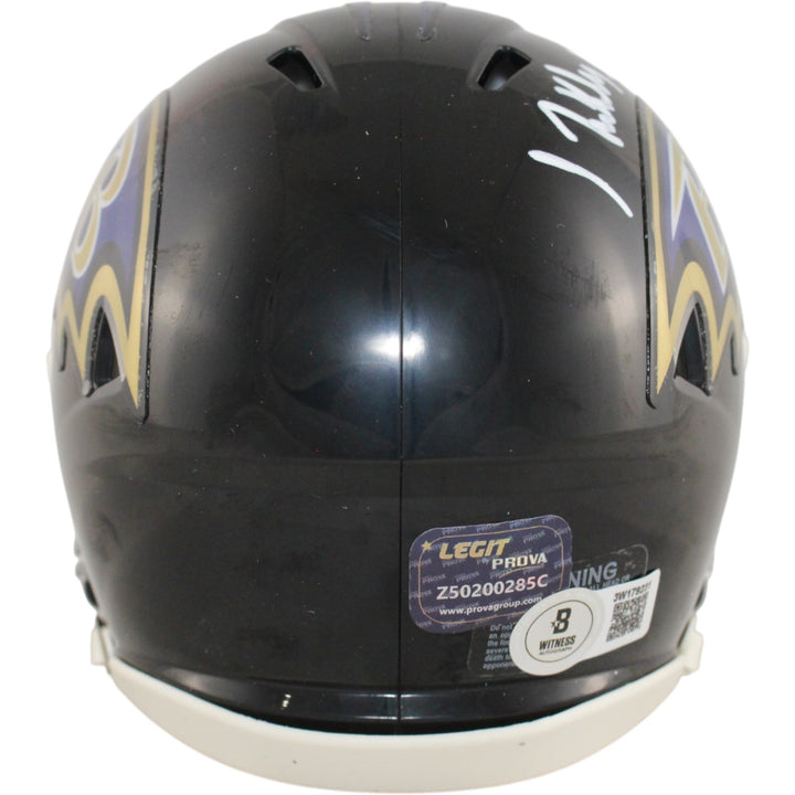 Isiah Likely Autographed Baltimore Ravens Mini Helmet Beckett Witness 51863