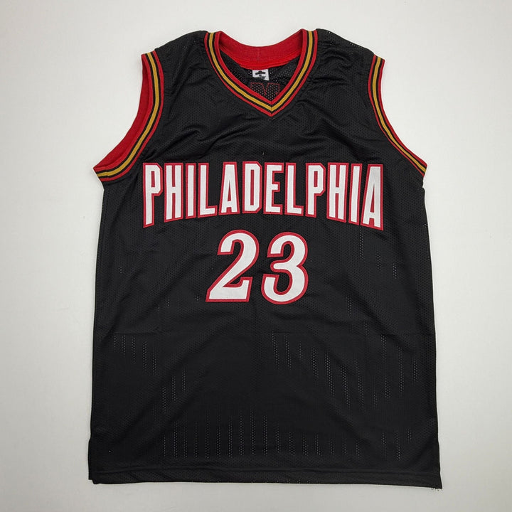 Facsimile Autographed LeBron James Philadelphia Black Reprint Jersey XL