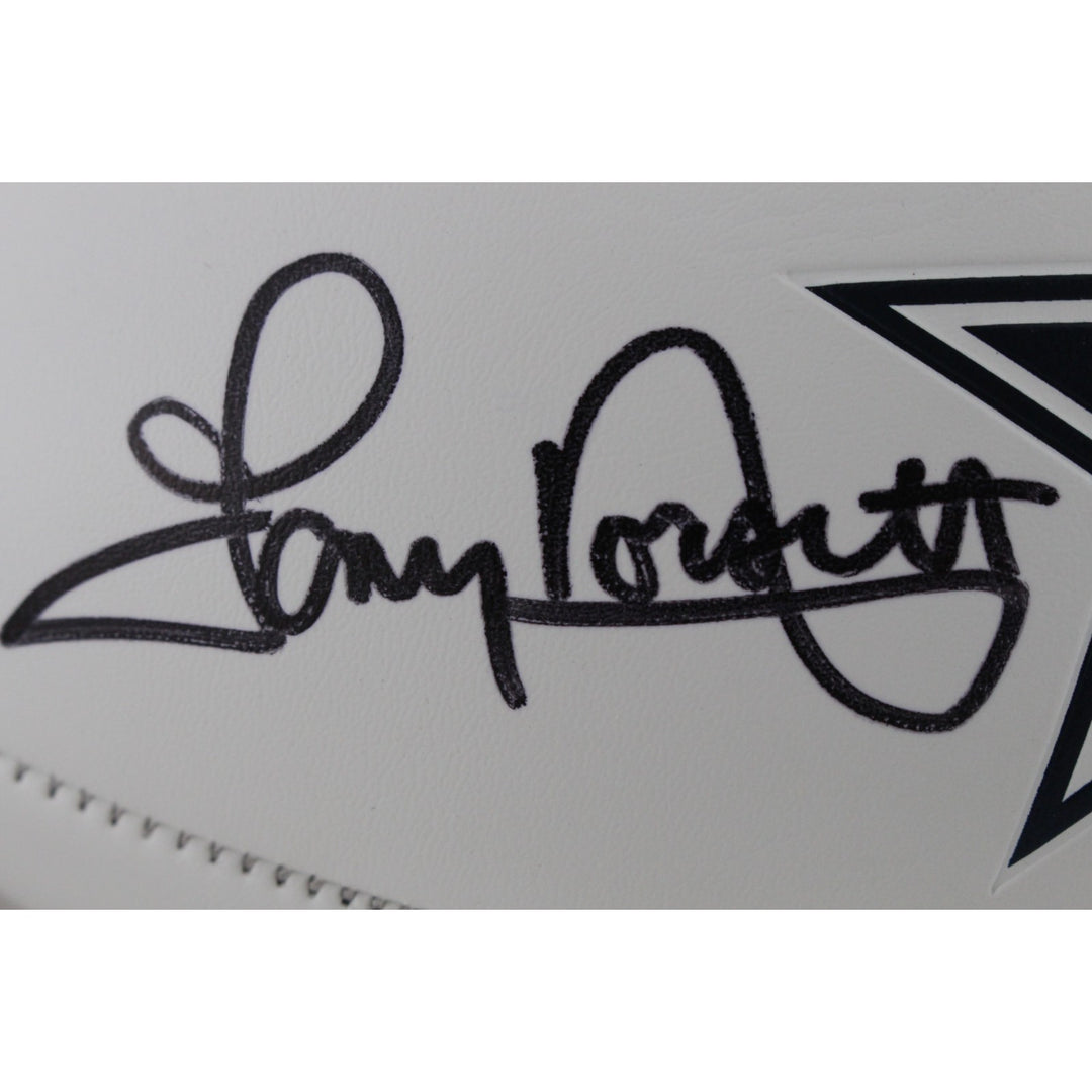 Emmitt Smith Tony Dorsett Autographed Dallas Cowboys Logo Football Beckett 50844