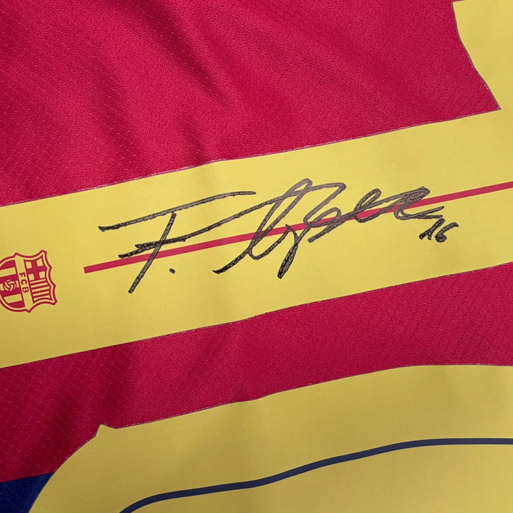 Autographed/Signed Fermin Lopez FC Barcelona Split Jersey Beckett BAS COA