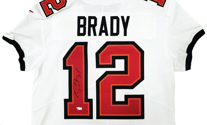 Buccaneers Tom Brady Signed White Nike Elite Jersey Size 44 Fanatics Holo