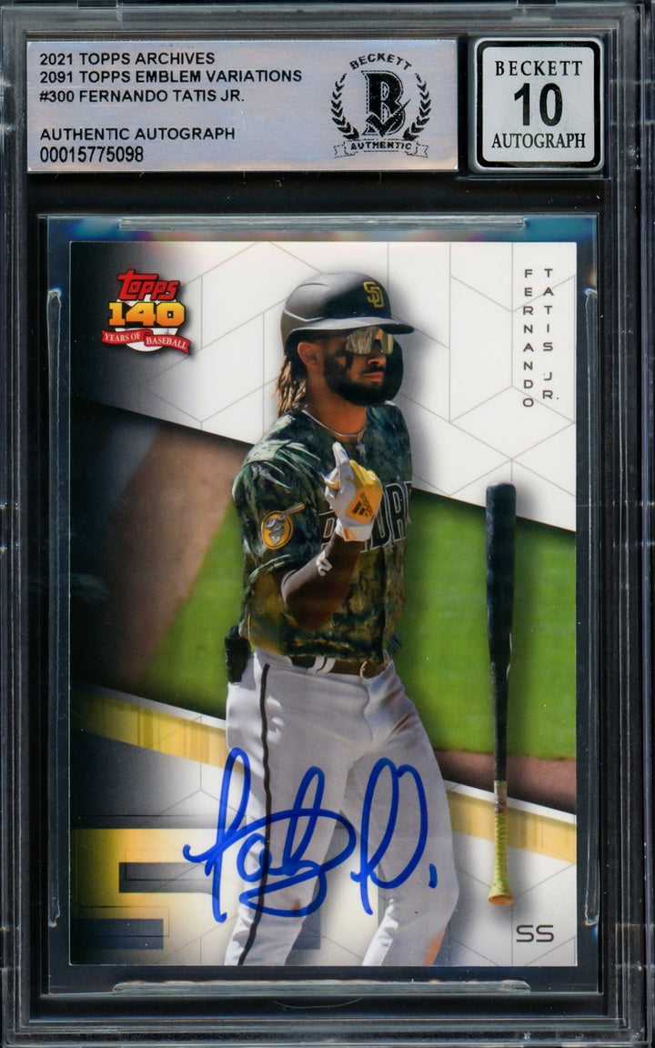 Fernando Tatis Jr Auto 2021 Topps Archives 140 Years of Baseball Card 300 Sig 10