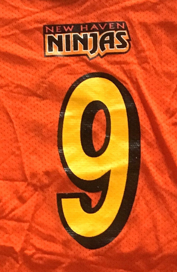 New Haven Ct Ninjas Game issued size L + 2" #9 Arena Football League jersey