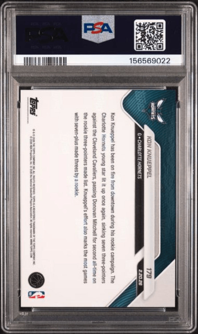 Graded 2025 Topps Now Kon Knueppel #179 Rookie RC Basketball Card PSA 10