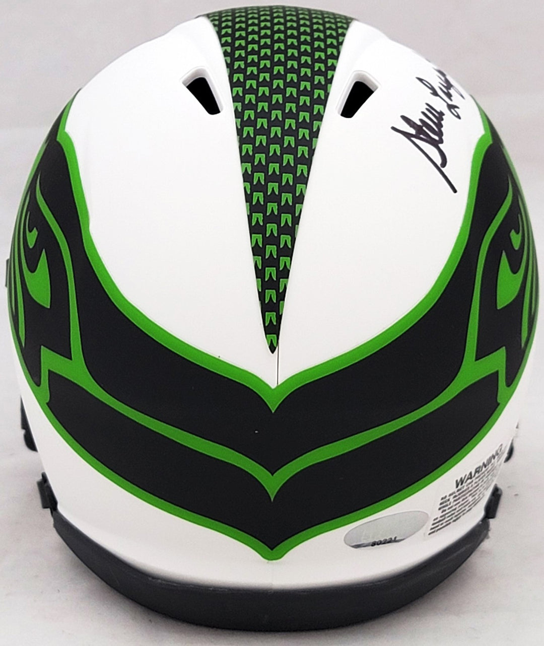 Steve Largent Auto Seahawks Lunar Eclipse White Speed Mini Helmet HOF 95