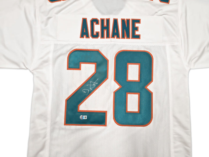 Miami Dolphins De'Von Achane Signed White Jersey Beckett Witness