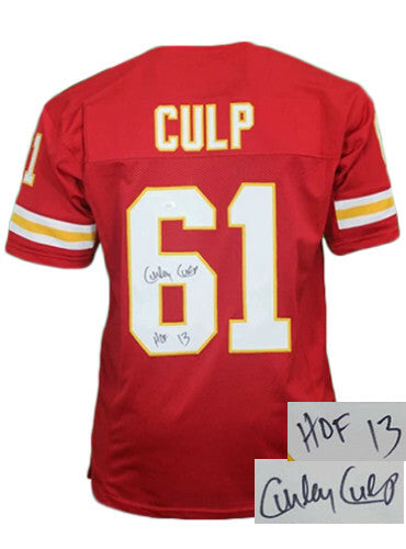 Curley Culp signed Red Custom Stitched Pro Style Jersey HOF 13 XL-JSA ITP Holo