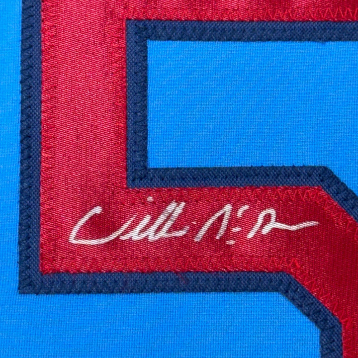 FRAMED Signed WILLIE MCGEE 35x39 St. Louis Blue Jersey JSA COA Auto