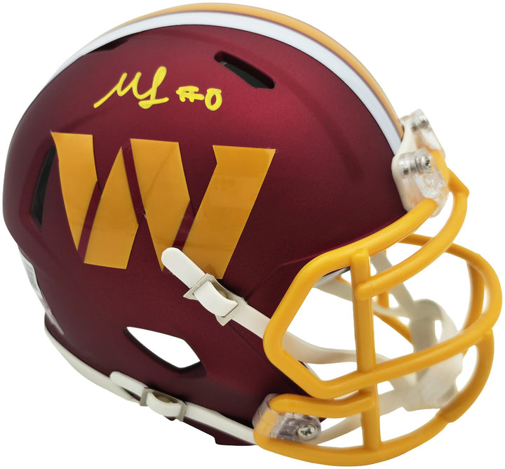 Mike Sainristil Auto Commanders Maroon 2025 Alt Speed Mini Helmet Beckett Wit